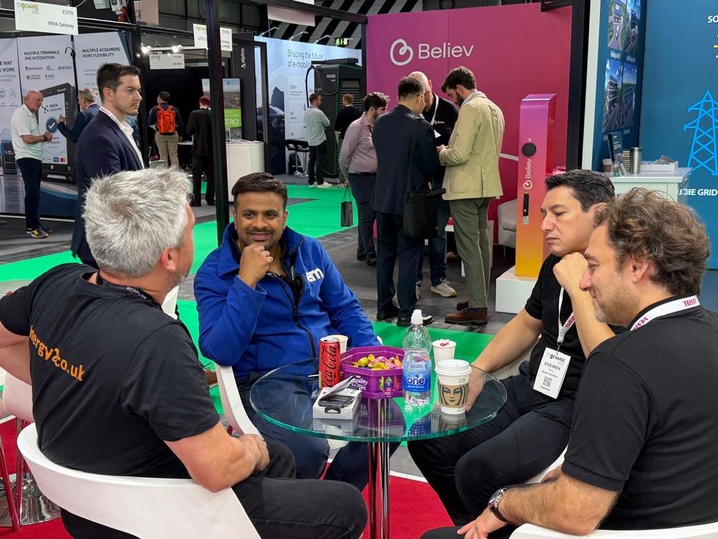 Conversations around a table at EV Charge Live