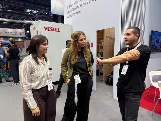Conversation at the Vestel stand at EV Charge Live