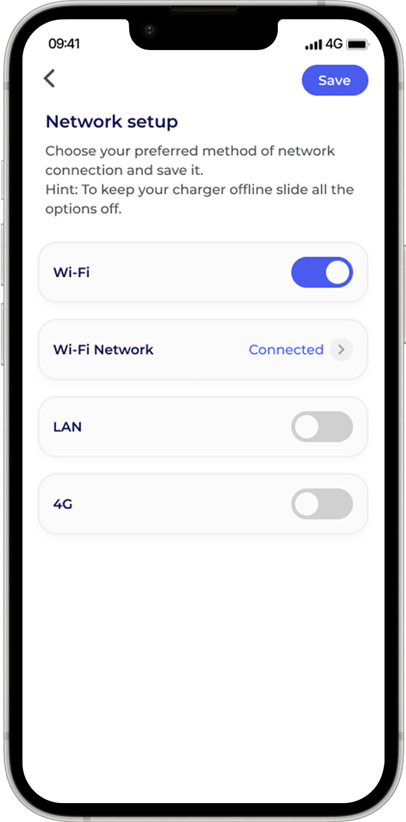 Installer Miles commissioning and load management screen