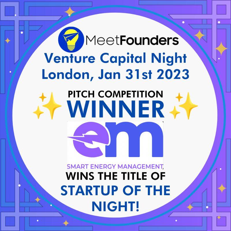 EM won the ‘Startup of the night’ award for MeetFounders Venture Capital Night